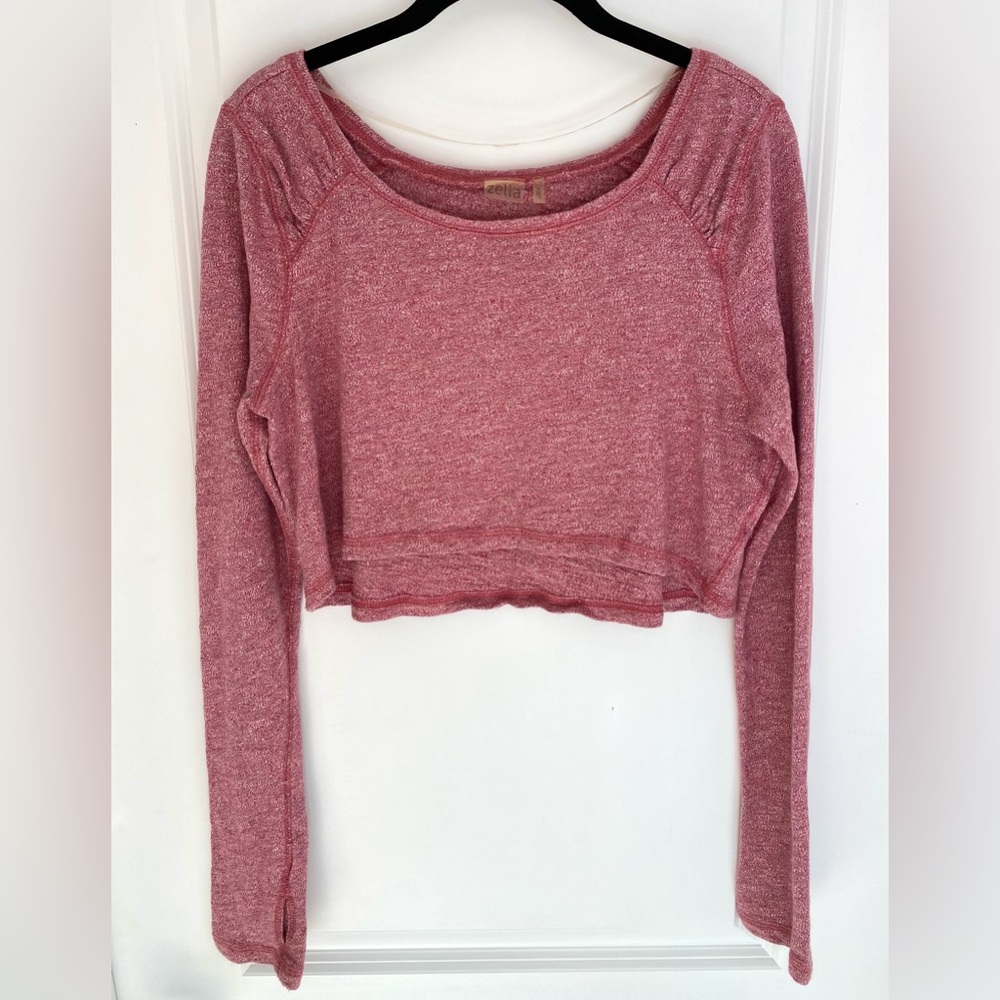 Zella Cropped Long Sleeve Top Red Size M